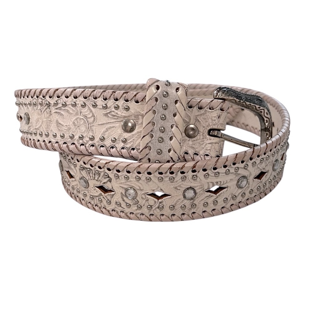 BAD GIRL Y2K Rhinestone Studded Leather Belt Size Medium